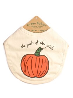 Organic Cotton Bib Pumpkin - Click Image to Close