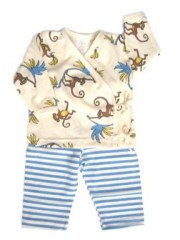 Organic Cotton Pants Blue Stripes (Monkey)